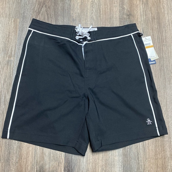 Penguin By Munsingwear Men’s Swim Board Shorts Black Size 29 - Picture 1 of 6